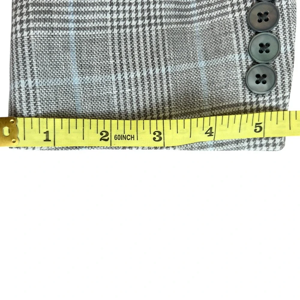Lauren Ralph Lauren Men's Wool‎ Blend Glen Plaid Blazer Gray Black 2-Button 40R